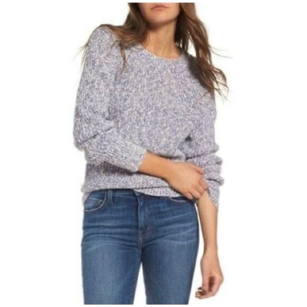 Free People Size S Sweater Electric City Pullover Crew Neck Long‎ Sleeve Women's